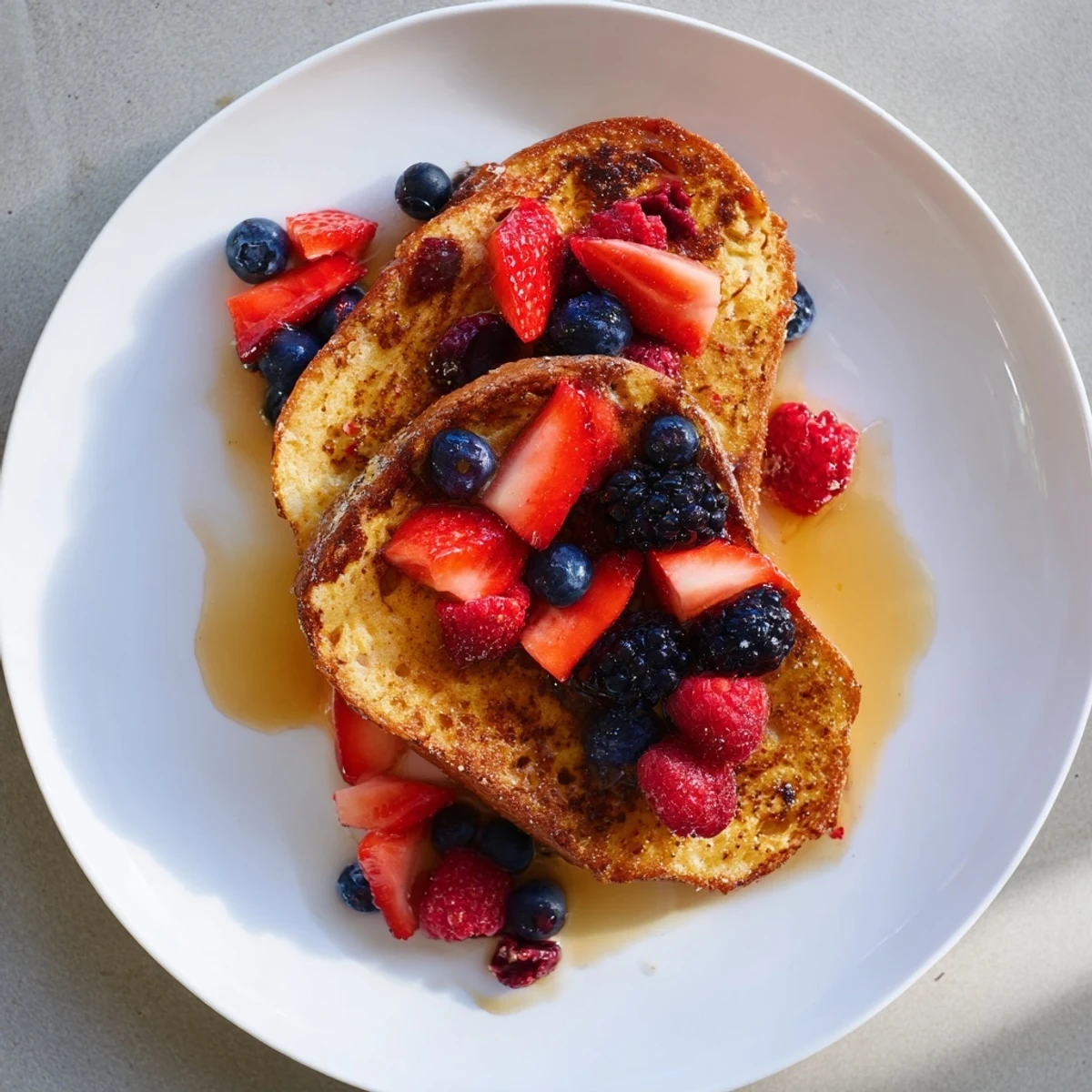 French toast with berries maple