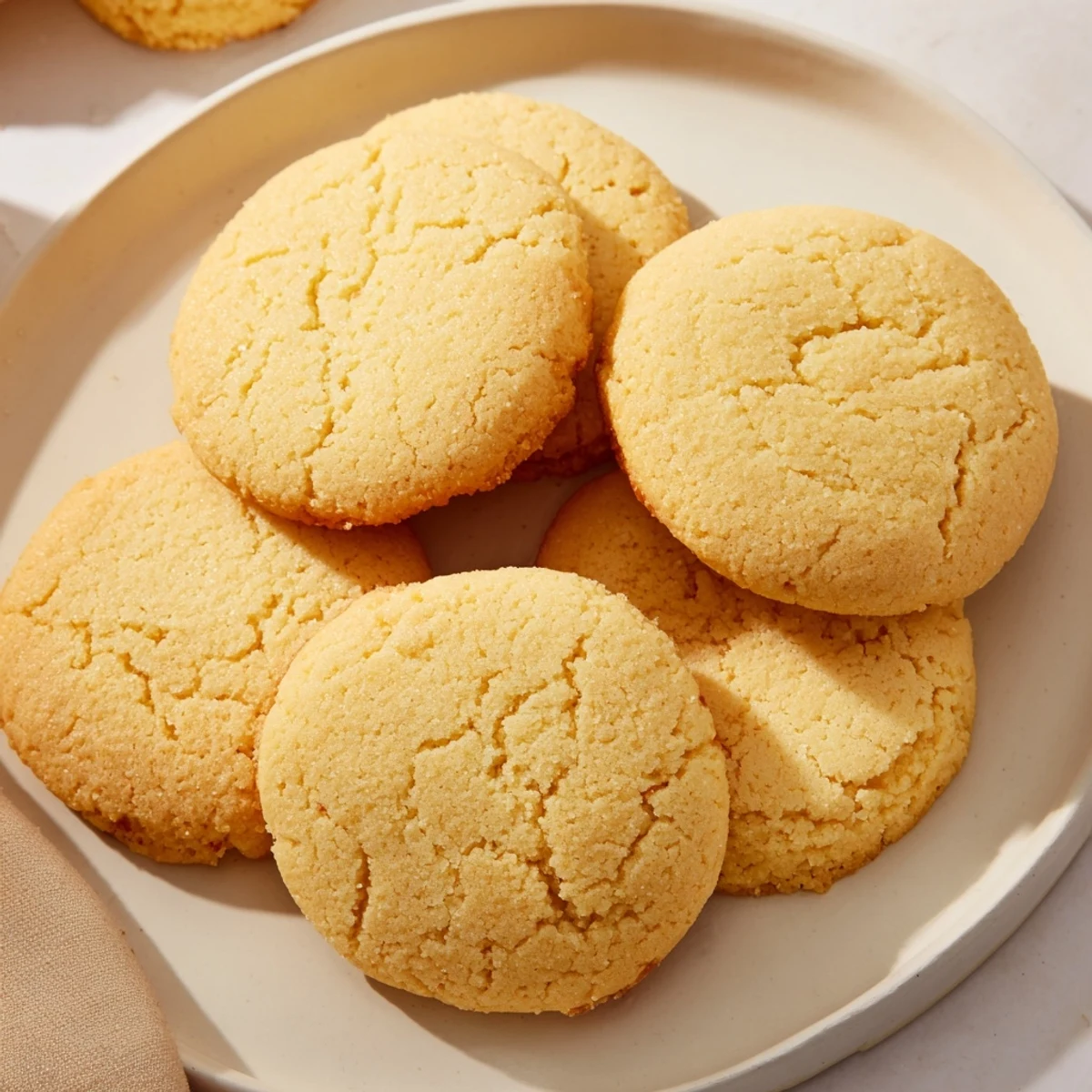 Golden-edged Honey Butter Shortbread Cookies, ready to eat, offer a buttery, sweet, melt-in-your-mouth experience.
