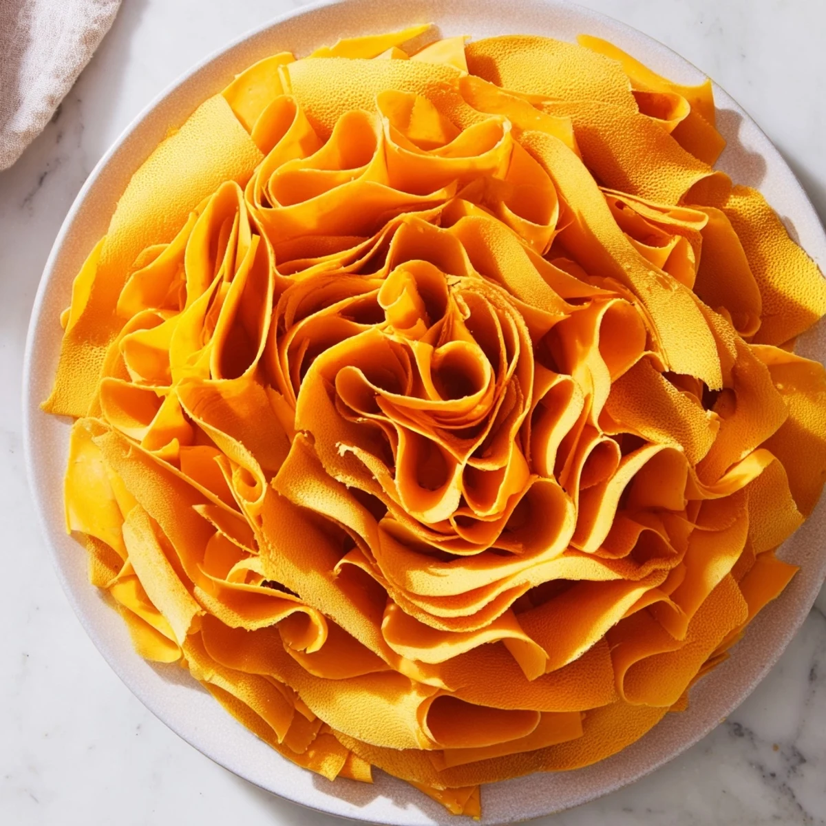 The Copper Coil appetizer: a vibrant spiral of orange cheddar and sweet apricots, ready to eat.