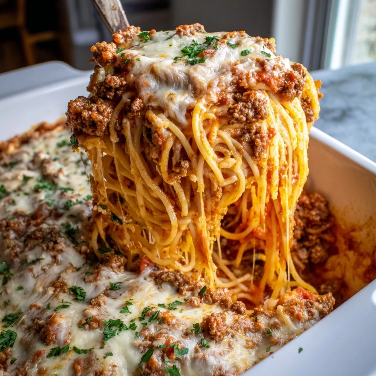 Tinis Baked Spaghetti