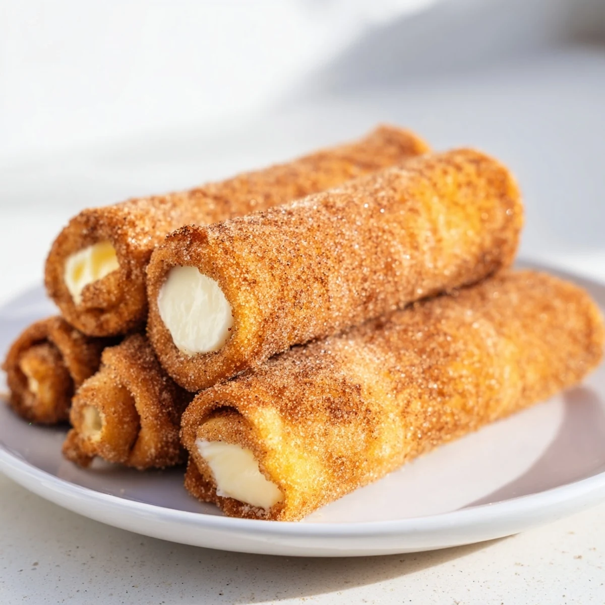 Golden-brown Easy French Toast Roll-Ups, dusted with cinnamon sugar, are a perfect, simple breakfast treat.