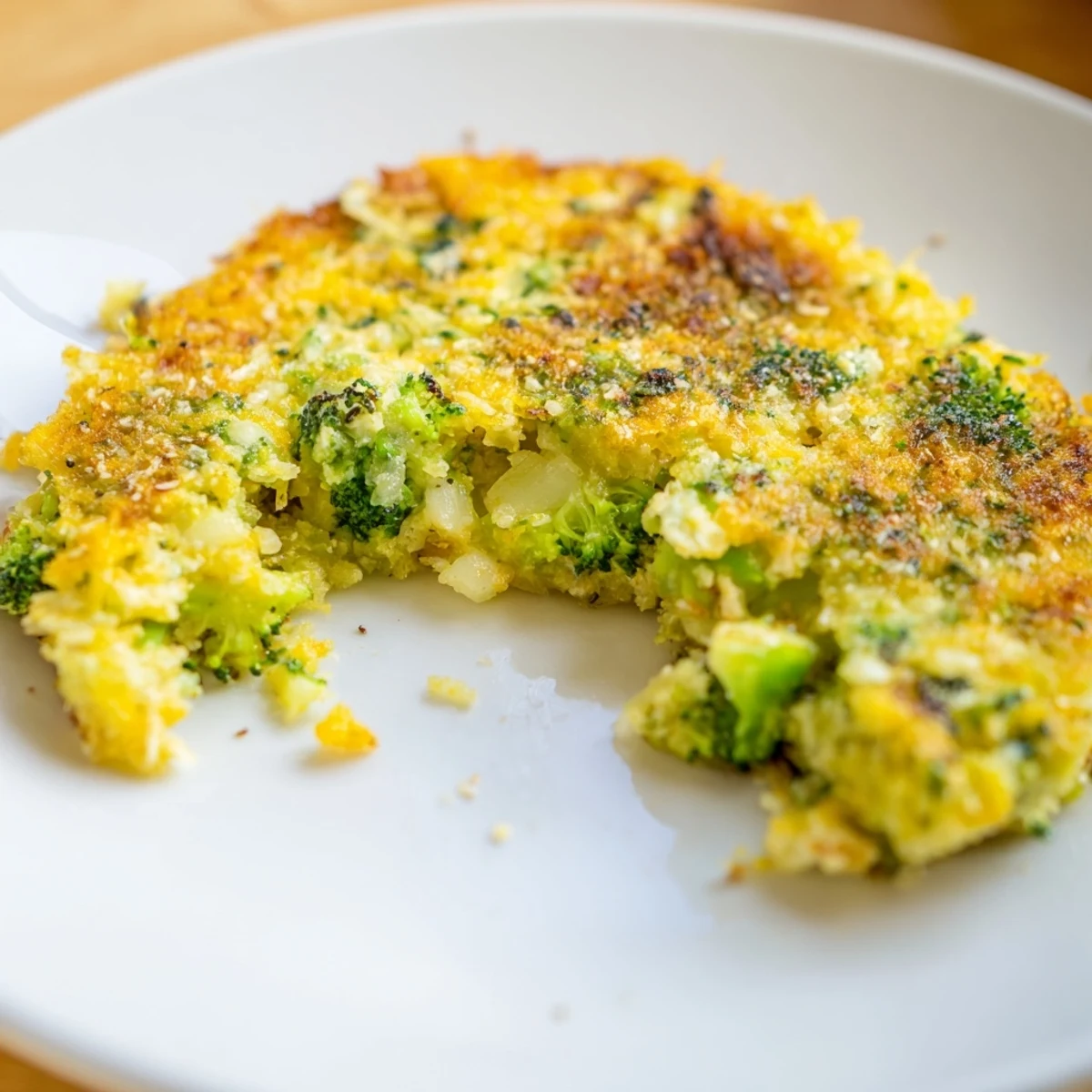 A plate of homemade Cheesy Broccoli Patties: savory vegetable fritters, ideal with a dipping sauce.