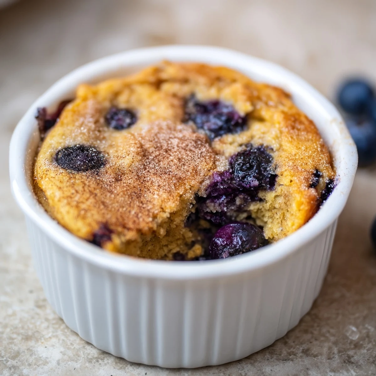 Golden, baked Blueberry Baked Oats with juicy fresh berries, perfect for a hearty and healthy breakfast.