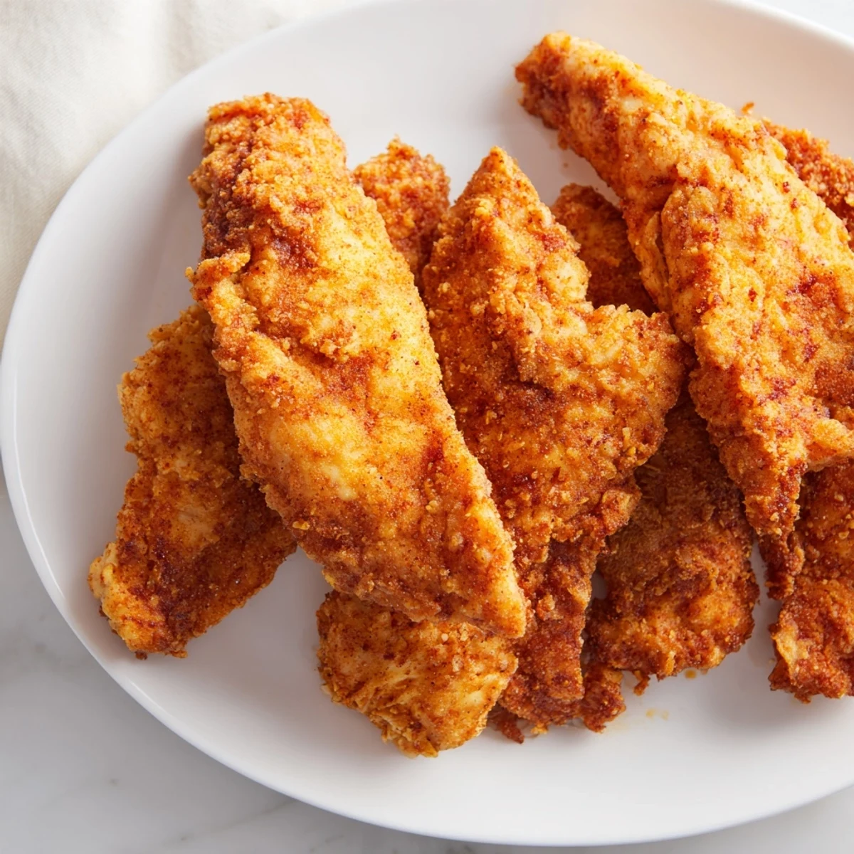 Golden, crispy buttermilk fried chicken tenders, perfect for dipping in your favorite sauces.