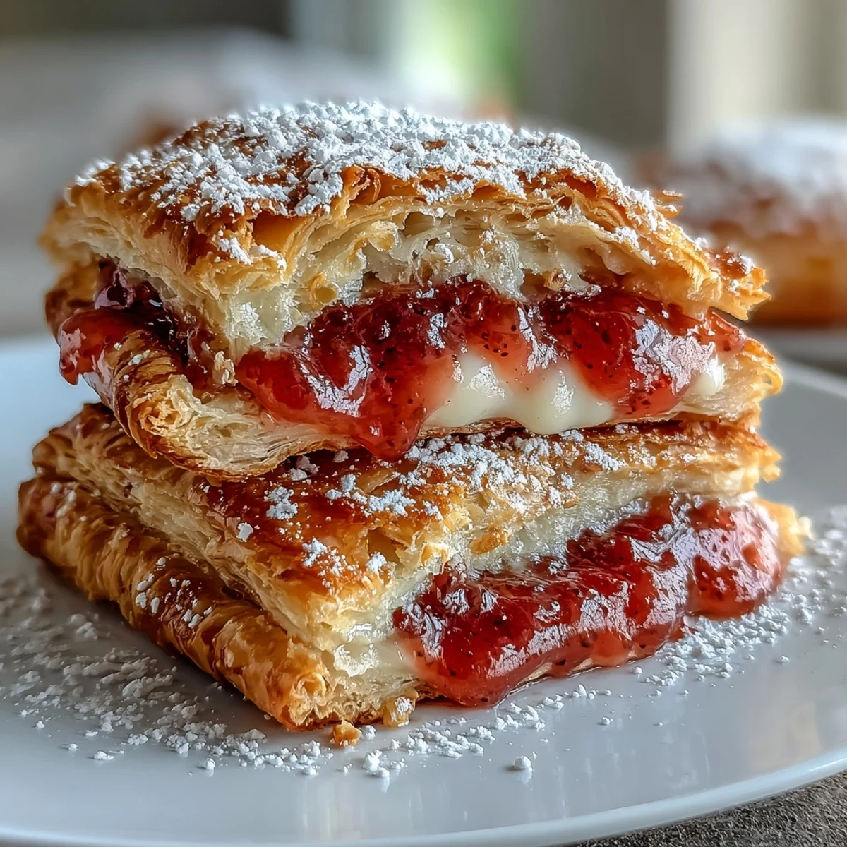 Freshly baked Guava Cheese Pastries with flaky golden crusts, revealing melted cheese and sweet guava filling on a rustic plate.
