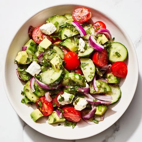 Fresh Cucumber Tomato Avocado Salad