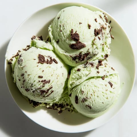 Creamy homemade Mint Chocolate Chip Ice Cream with visible dark chocolate chips, ready to enjoy.