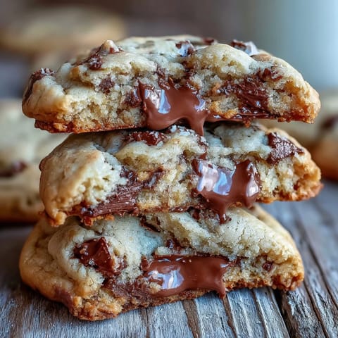A stack of warm Yogurt Chocolate Chip Cookies reveals soft, chewy centers next to a cold glass of milk.