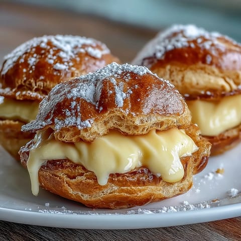 Mango Pastry Cream Puffs