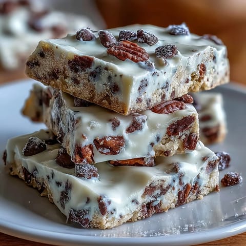 Creamy cottage cheese and Greek yogurt bark with chocolate chips, a protein-packed cookie dough treat.  
