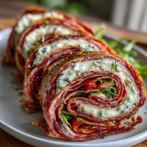 Italian sub pinwheel wraps showcase colorful layers of deli meats, cheeses, and vegetables rolled in soft tortillas.  
