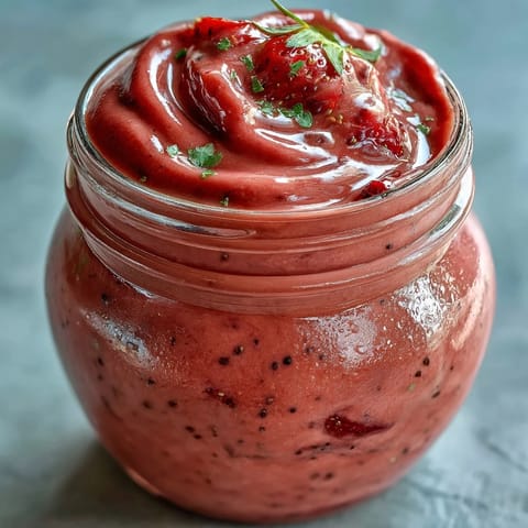 Vibrant Strawberry Spinach Smoothie with creamy texture, ready to enjoy.