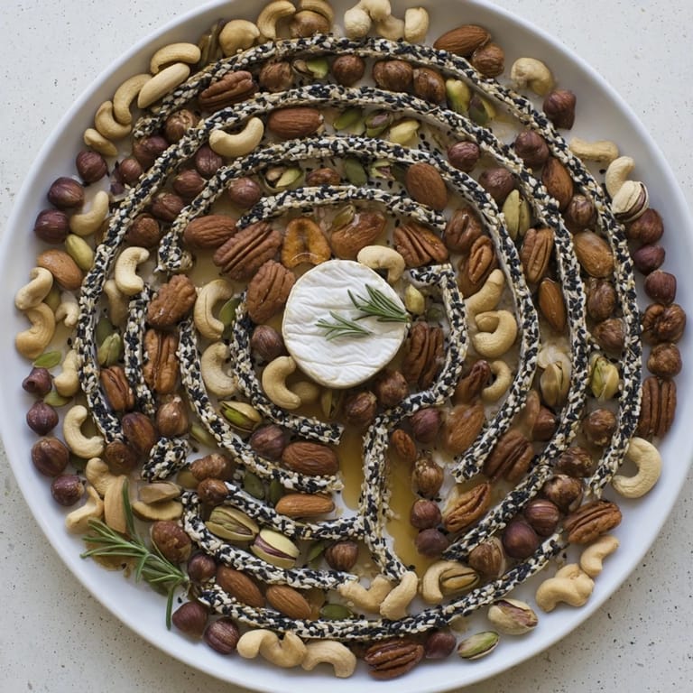 The Labyrinth: a grazing platter with a maze of nuts leading to a soft cheese centerpiece.