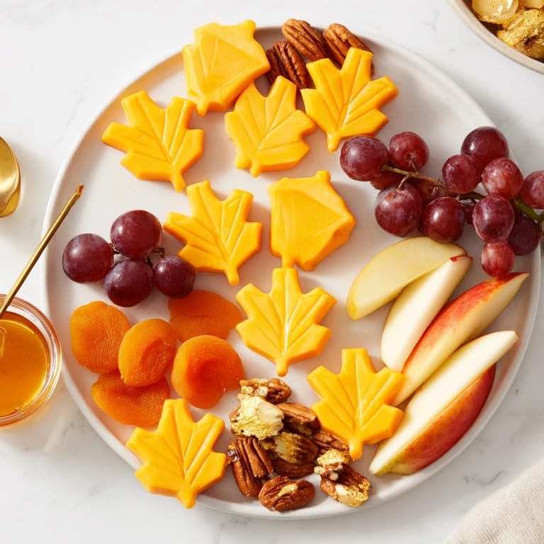 An eye-catching photo shows The Gilded Acorn board, showcasing golden-dusted almonds alongside cheese acorns.