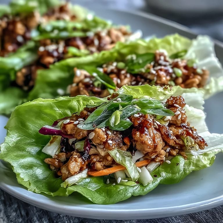 Savory Potsticker-Inspired Chicken Lettuce Boats served with a small bowl of sesame soy dipping sauce.