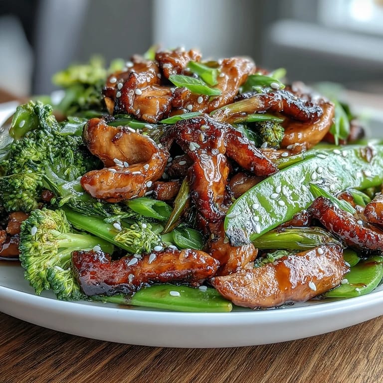 Skinny Chicken and Vegetable Stir-Fry: Colorful snap peas, broccoli, and bell peppers with chicken in a zesty Asian-inspired sauce—ready in 30 minutes.
