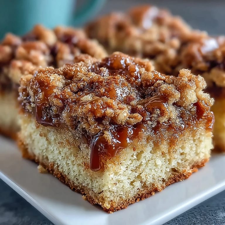 Fluffy cardamom coffee cake with a rich, buttery streusel topping, served warm with a dusting of powdered sugar.