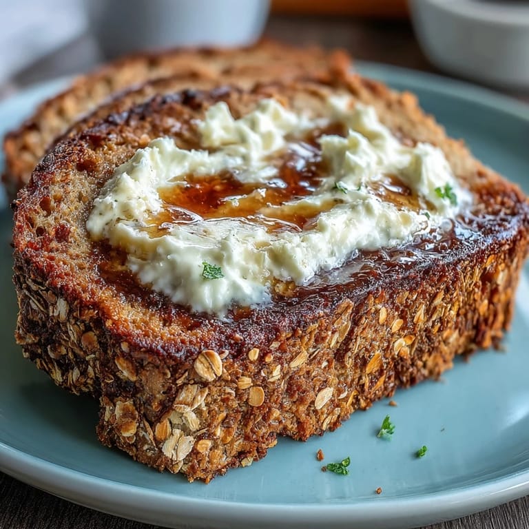 Traditional Irish brown bread with honey butter, perfect for breakfast or alongside hearty stews.