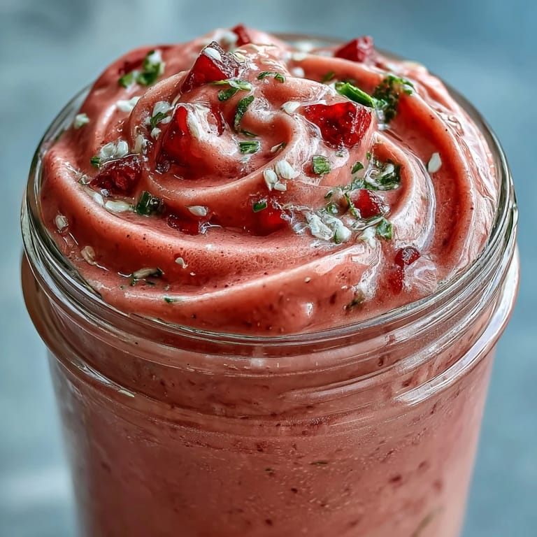 Delicious Strawberry Spinach Smoothie garnished with fresh berries, a healthy breakfast sip.